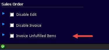 Invoice Unfulfilled Items