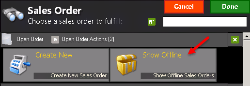 Show Offline button