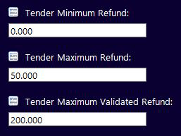 Tender limit fields.