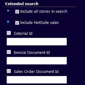 Extended Search fields.
