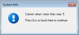 Number to Return error message.