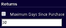 Maximum Days Since Purchase field.