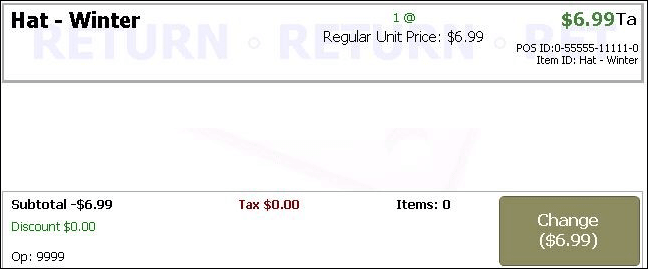 Journal line item with RETURN watermark.