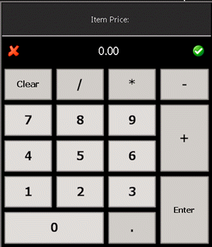 Item Price prompt.