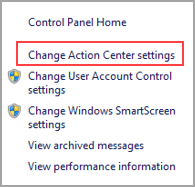 Action center