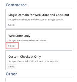 Set up new website domain popup