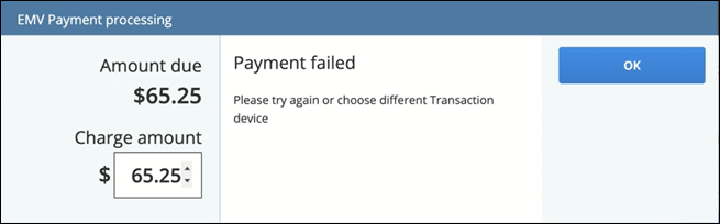 EMV Payment Priming Payment Failed