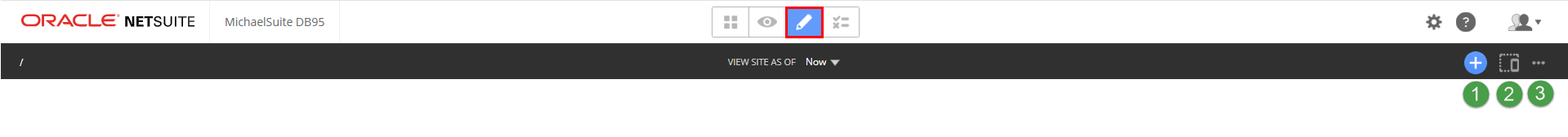 Site Management Toolbar Edit Mode