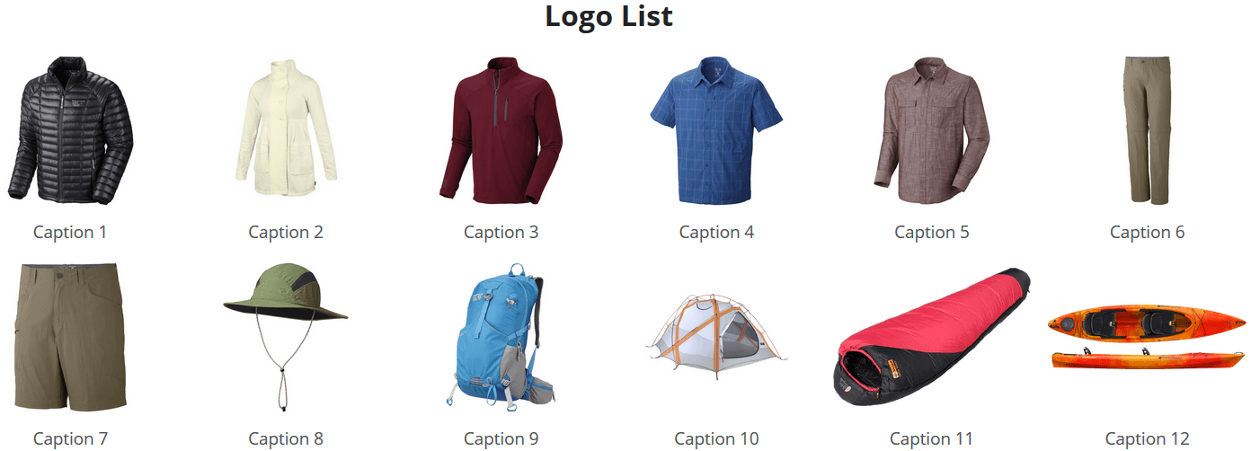Example logo list on a website.