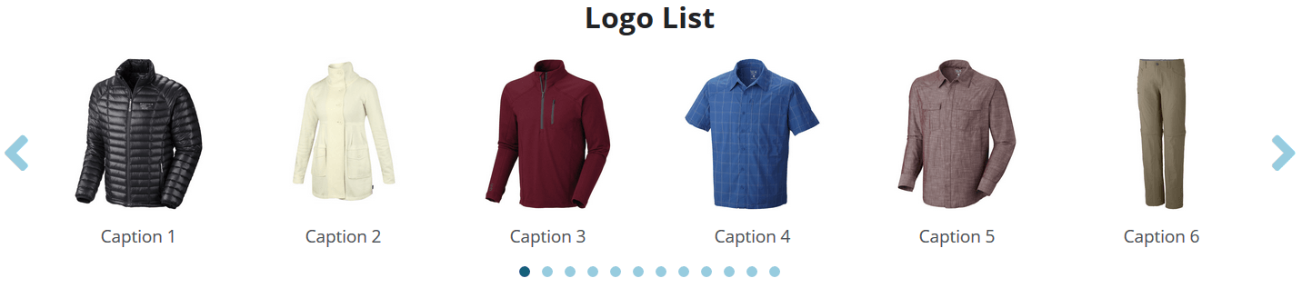 Logo List extension set to Carousel.
