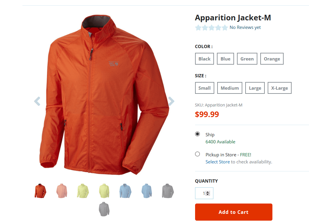Product details page.