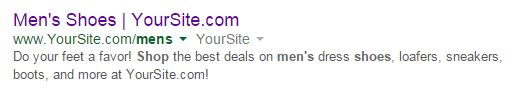 Example search results entry.