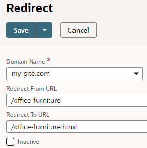 Redirect relative URL example.
