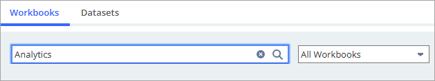 Existing Workbook search field