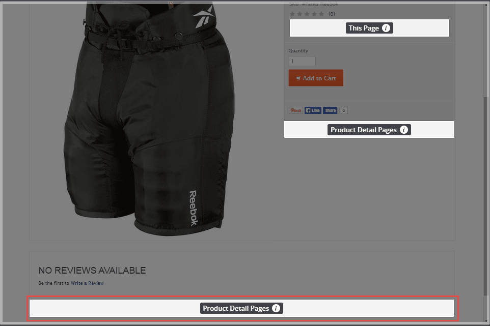 Shows the new area added to the bottom of the Product Details Page.
