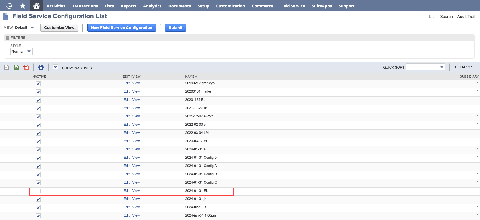 Activating a new configuration file.