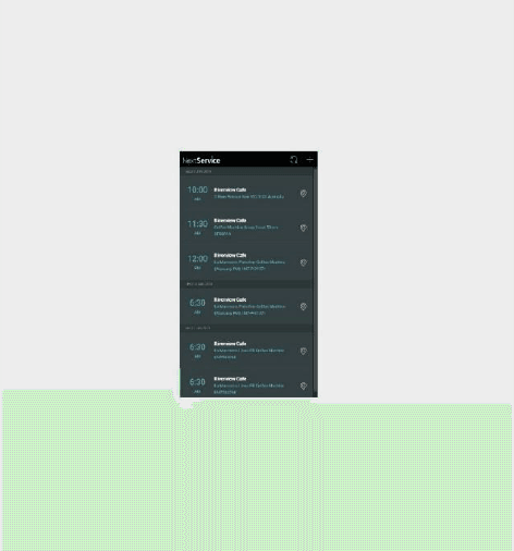 NextService Mobile appearance in phone
