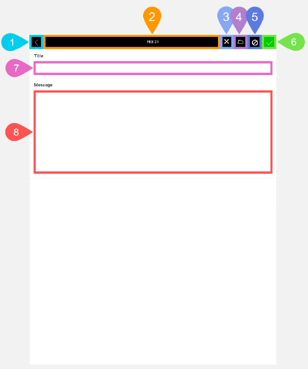 NextService Mobile note screen.