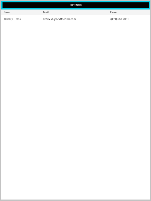 Control bar appearance in standard tablet.