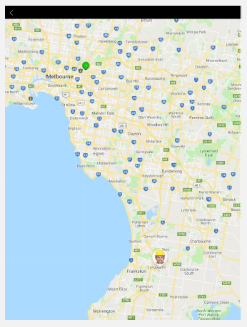 NextService Mobile task list map view.