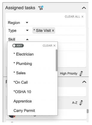 extension panel filters