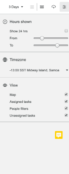 settings panel