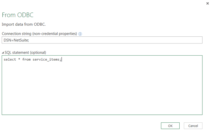 SQL statement example.
