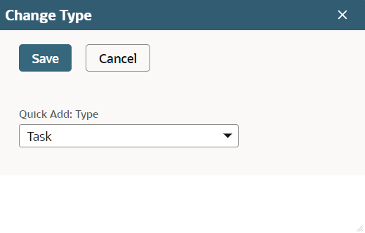 Change Type window