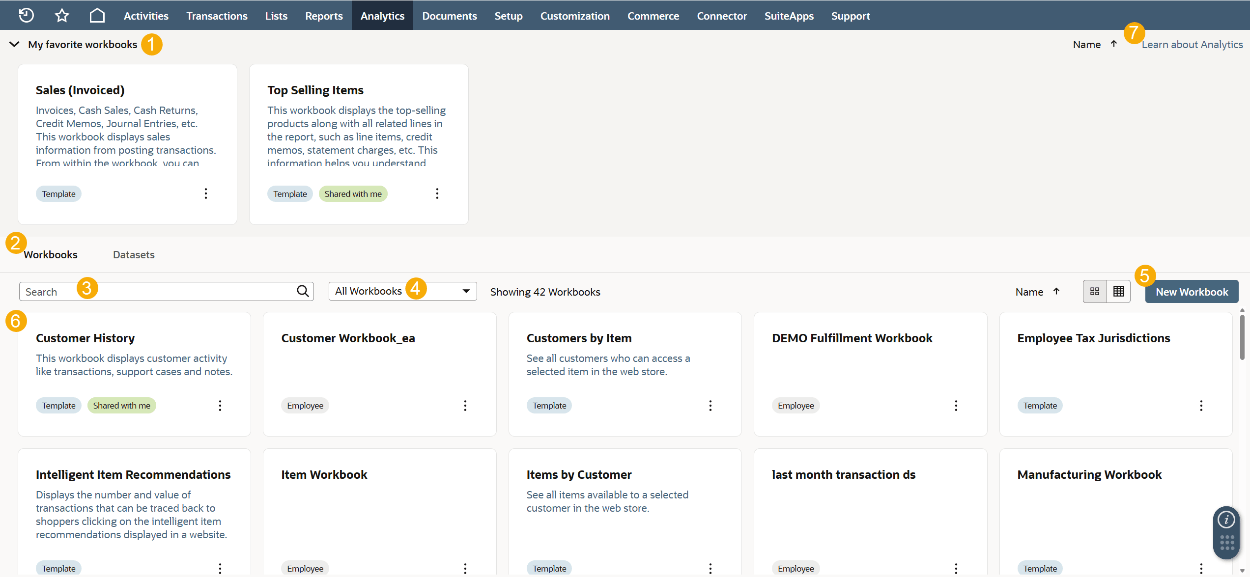 Analytics Home page