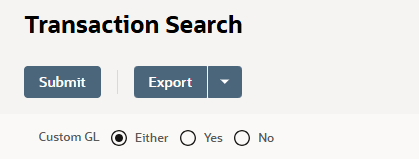 Configuration of custom GL filter on a search.