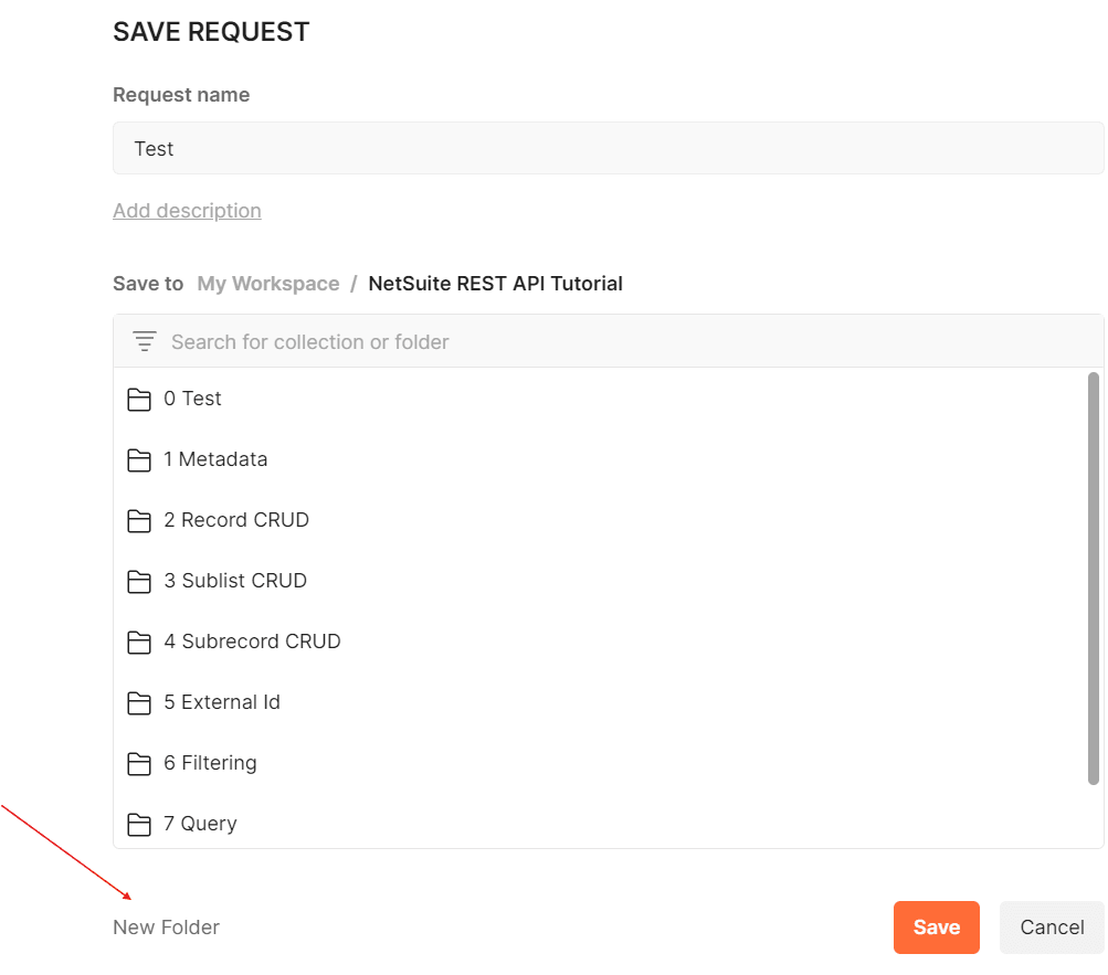 Image indicating where to click to create a new folder