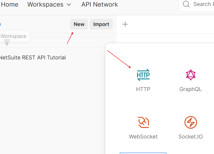Image indicating how to create a new HTTP request
