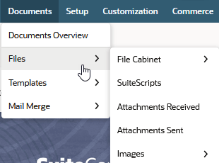 Sample Custom Categories menu