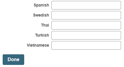 Sample translations popup window.