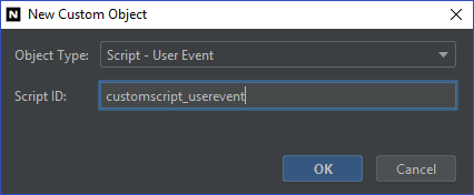 New Custom Object popup window