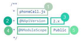 Custom module script JSDoc block.