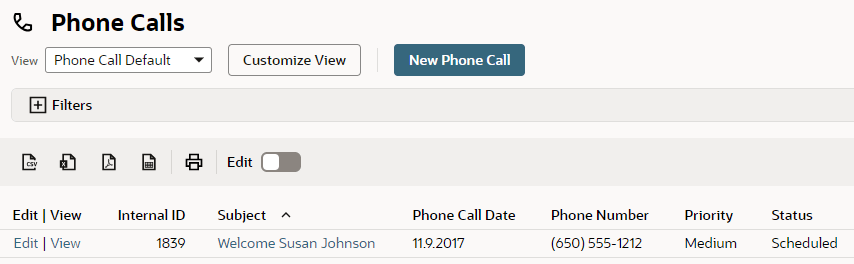 Custom module script results verification that a phone call was scheduled to welcom the new employee.