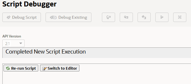 Script Debugger Completed Deployed Script Execution indicator for SuiteScript 2.1 script.