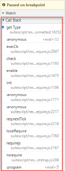 Chrome DevTools with call stack expanded.