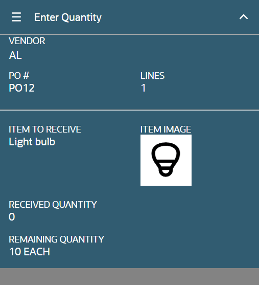 Sample info screen
