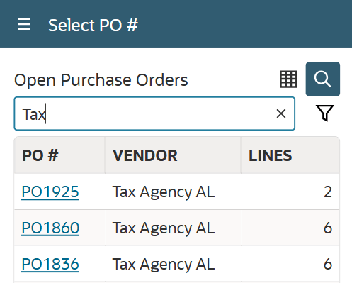 Sample search field