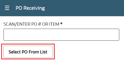 Sample Select from List page