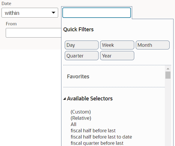 Set date filters