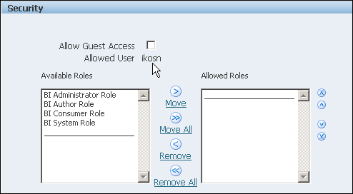 Allowed user for the private data source connection