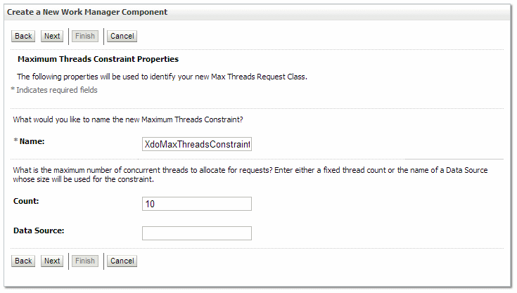 Specify name and thread count
