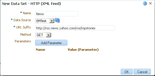 Create data set - HTTP dialog