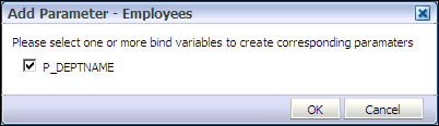 Create a bind variable dialog