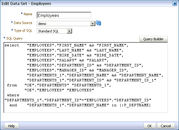 Editing the generated SQL query