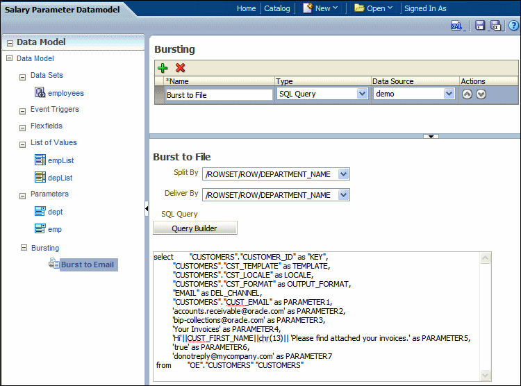 Sample bursting query