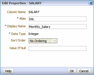 Properties dialog